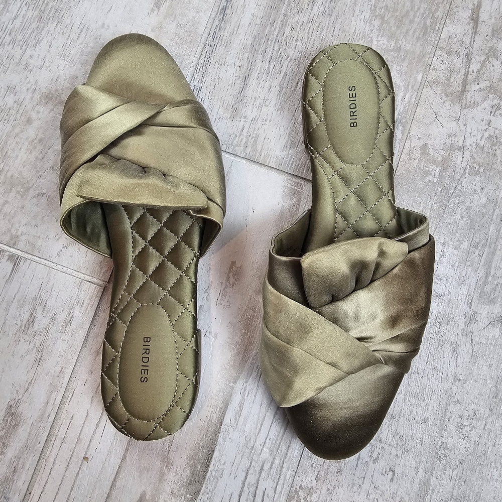 Birdies | the songbird satin quilted mules 6.5 - Picture 3 of 8